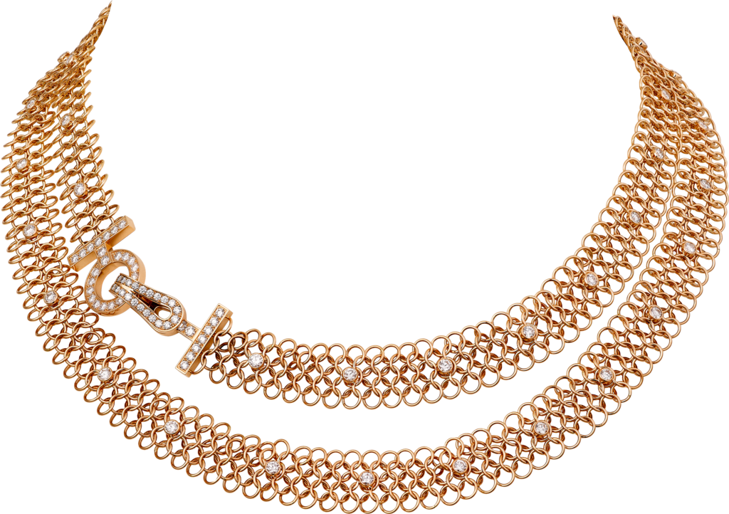 Agrafe necklaceRose gold, diamonds