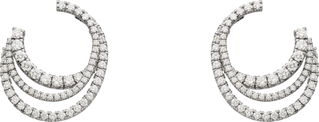 Etincelle de Cartier耳环白金，钻石