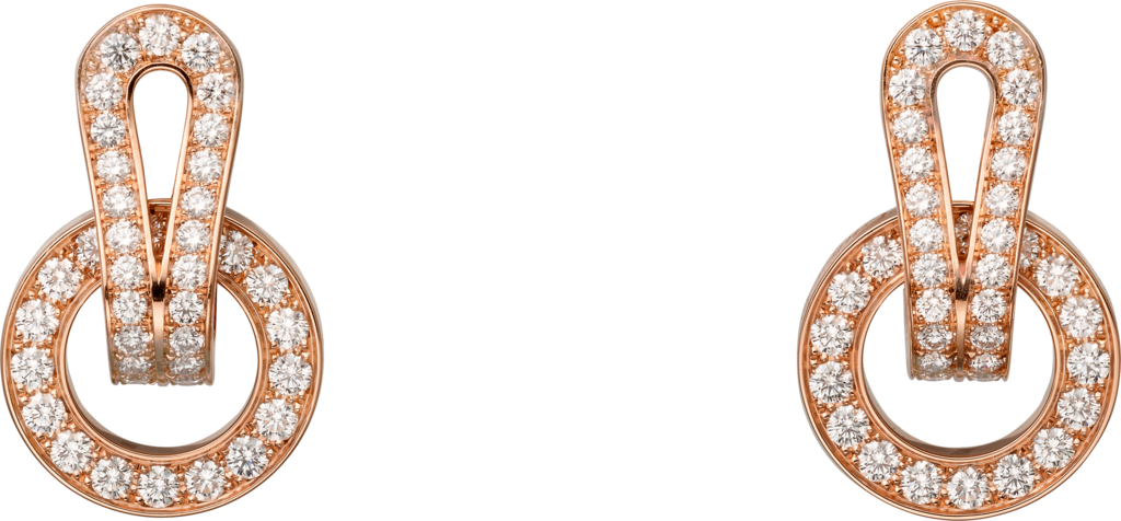 Agrafe earringsRose gold, diamonds