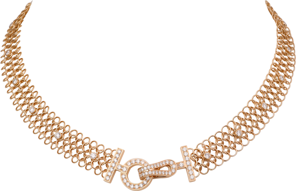 Agrafe necklaceRose gold, diamonds