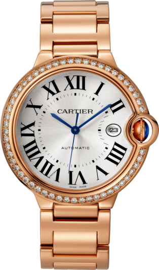 CRWJBB0038 - Ballon Bleu de Cartier watch - 42mm, automatic movement, rose  gold, diamonds - Cartier