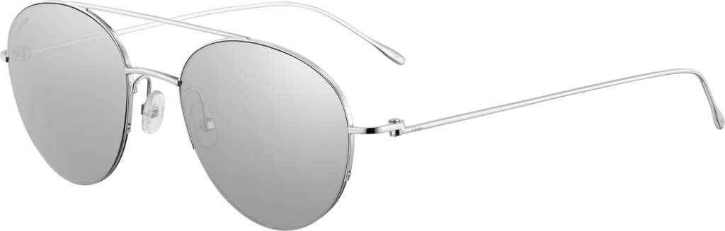 Louis Cartier珍贵太阳眼镜18K白金，Louis Cartier图案。