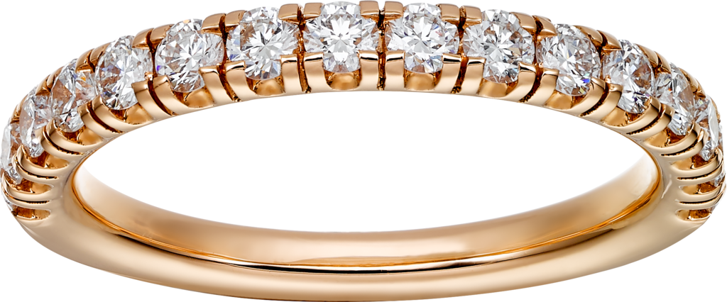 Étincelle de Cartier结婚对戒玫瑰金，钻石