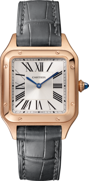 Santos-Dumont watch Small model, quartz movement, rose gold, leather