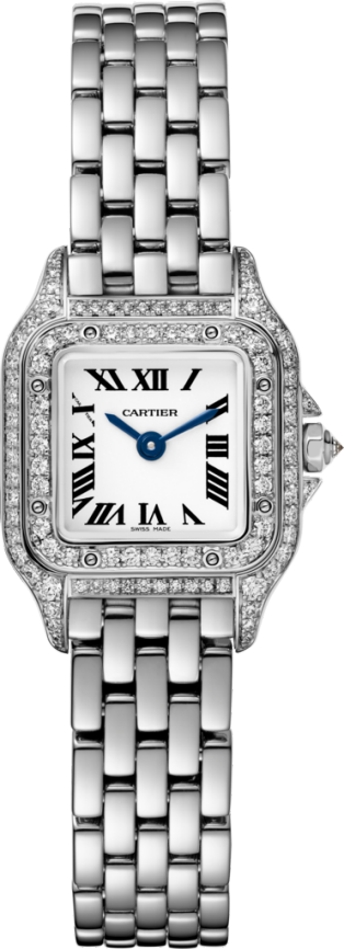Panthère de Cartier watch Mini model, quartz movement, white gold