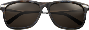 Santos de Cartier sunglasses Combined two-tone blue and horn-effect composite and platinum-finish metal, blue lenses