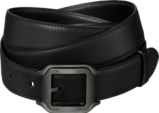 Belt, Santos de Cartier Black cowhide, black PVD-finish buckle