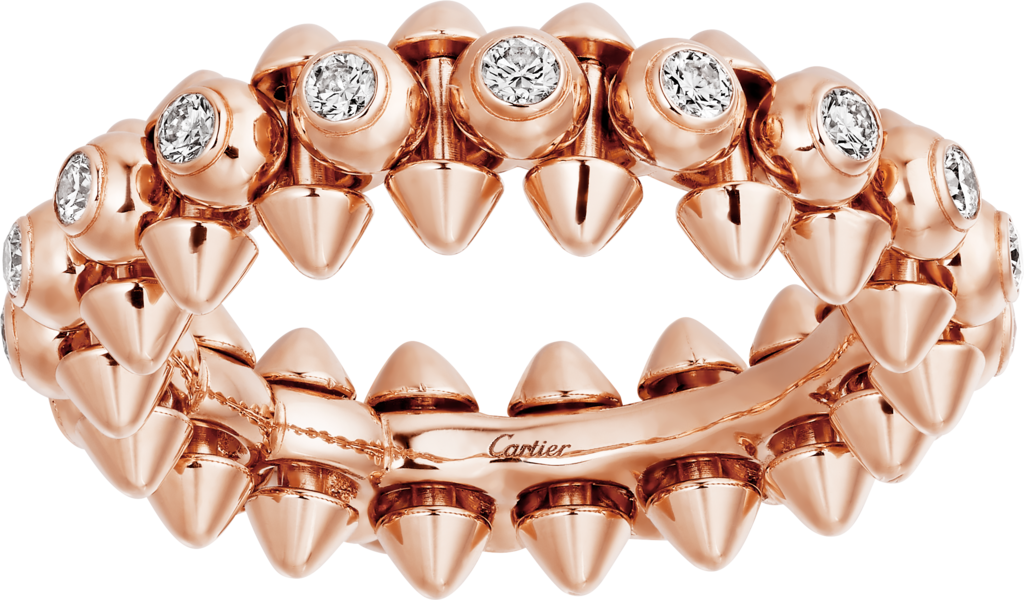 Clash de Cartier戒指，镶钻款玫瑰金，钻石