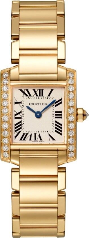 cartier tank francaise 18k gold diamond watch