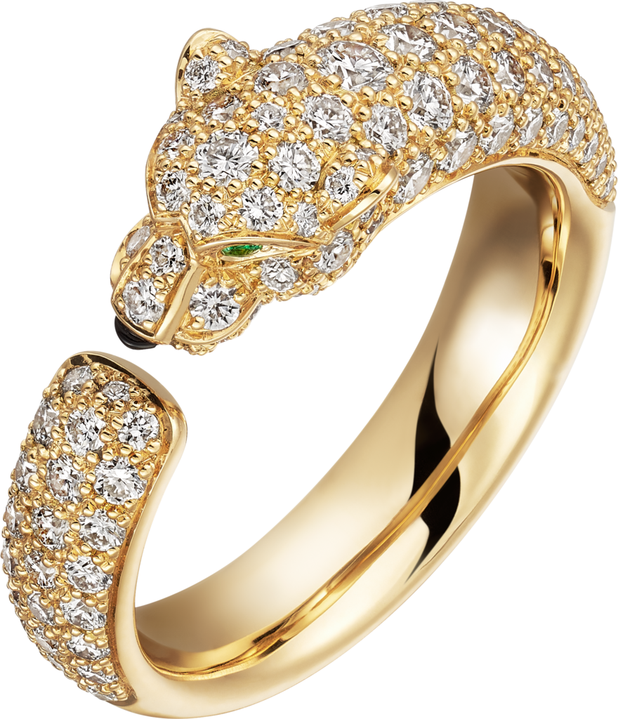 Panthère de Cartier戒指黄金，祖母绿，缟玛瑙，钻石