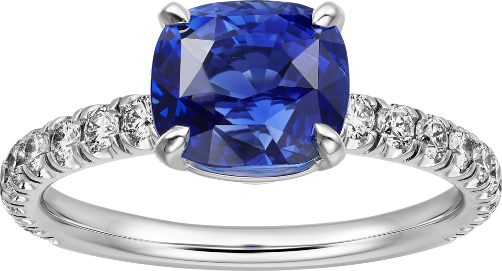 1895订婚钻戒铂金，蓝宝石，钻石