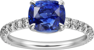 1895订婚钻戒 铂金，蓝宝石，钻石