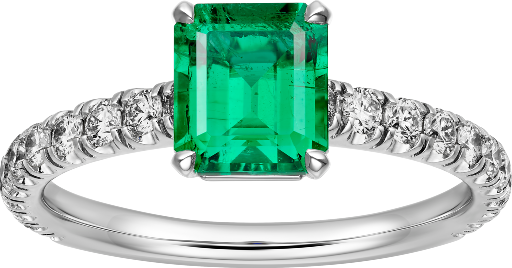 Solitaire 1895Platinum, emerald, diamonds