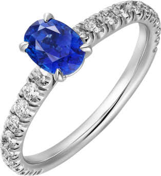 1895订婚钻戒 铂金，蓝宝石，钻石