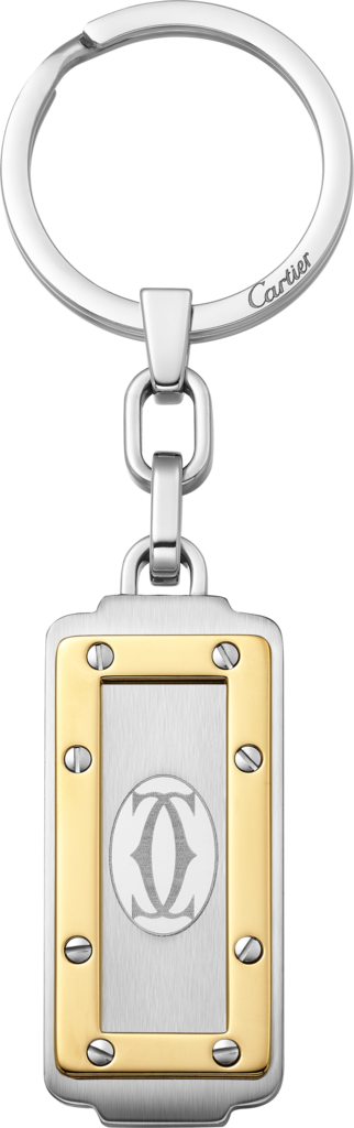 Santos de Cartier钥匙圈精钢和镀金饰面金属