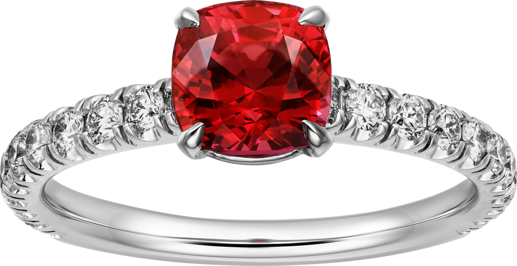 1895订婚钻戒铂金，红宝石，钻石