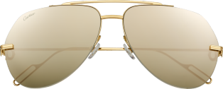 Première de Cartier precious sunglasses Yellow gold, Première de Cartier motif