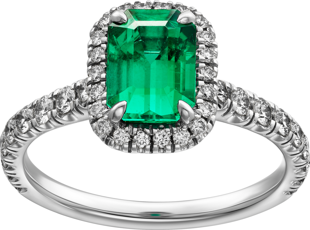 Cartier Destinée戒指，镶嵌彩色宝石铂金，祖母绿，钻石