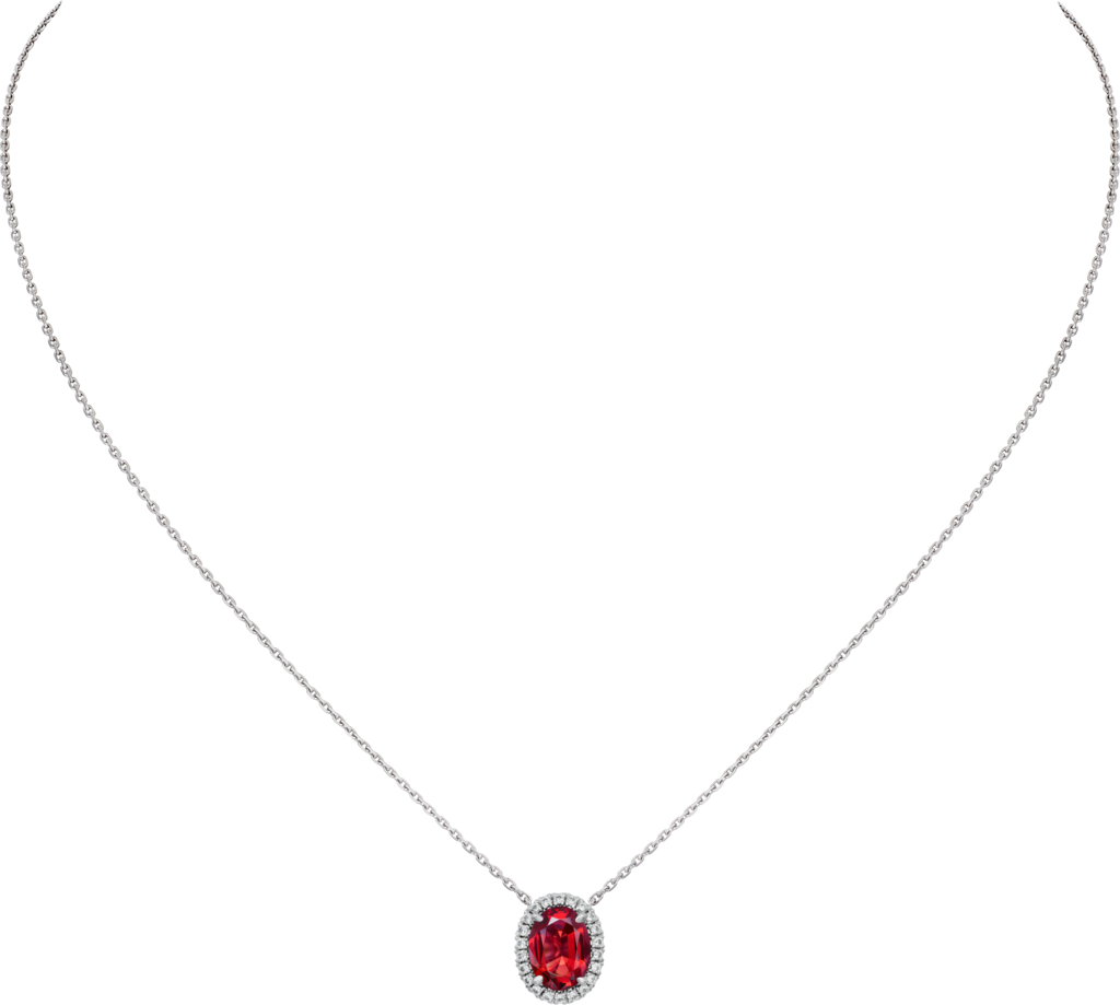 Cartier Destinée necklace with coloured stoneWhite gold, rubies, diamonds