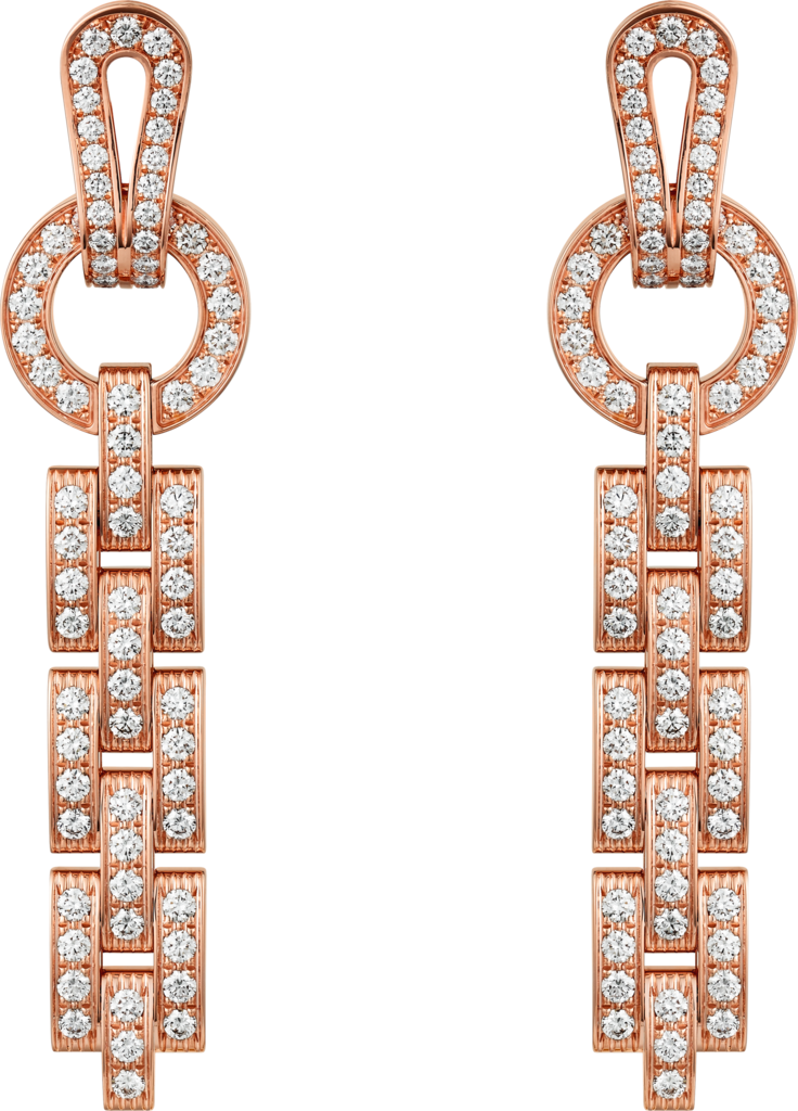 Agrafe earringsRose gold, diamonds