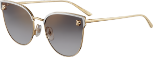 Panthère de Cartier sunglasses Smooth golden-finish and brushed platinum-finish metal, grey lenses with golden flash