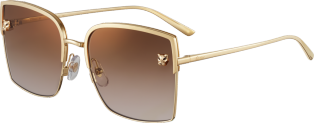 Panthère de Cartier sunglasses Smooth and brushed golden-finish metal, brown lenses with golden flash