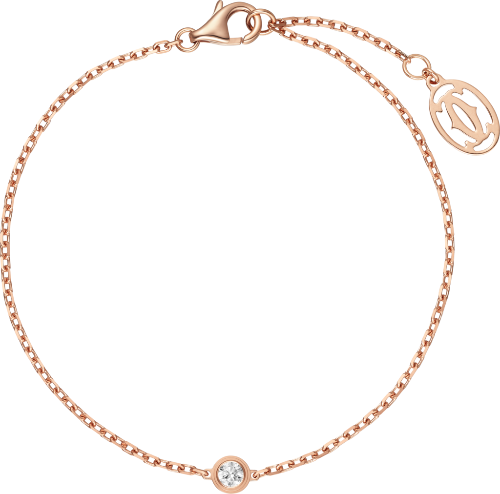 Cartier d'Amour 手链，超小号款玫瑰金，钻石