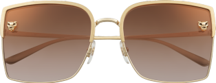 Panthère de Cartier sunglasses Smooth and brushed golden-finish metal, brown lenses with golden flash