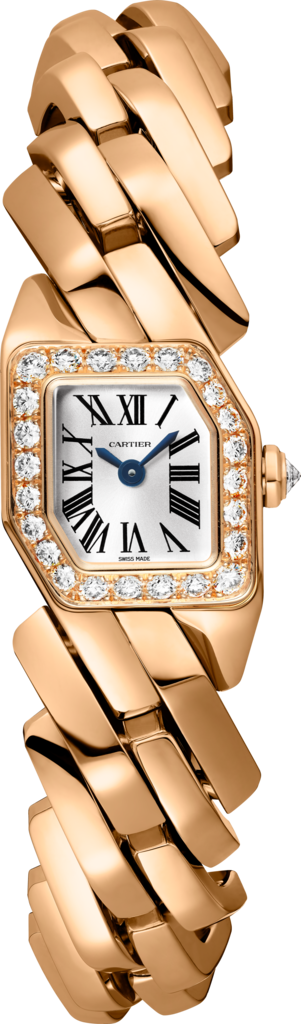 Maillon de Cartier腕表小号表款，石英机芯，18K玫瑰金，钻石