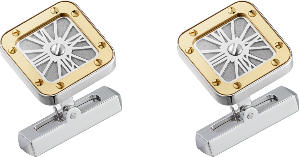 Santos de Cartier cufflinksPalladium-finish sterling silver, solid yellow gold