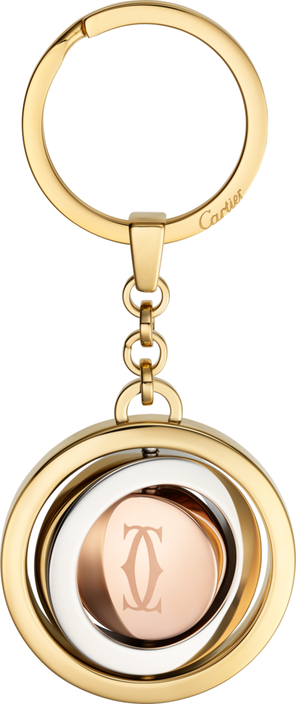 三环装饰钥匙圈 Trinity系列精钢，镀玫瑰金和镀黄金饰面