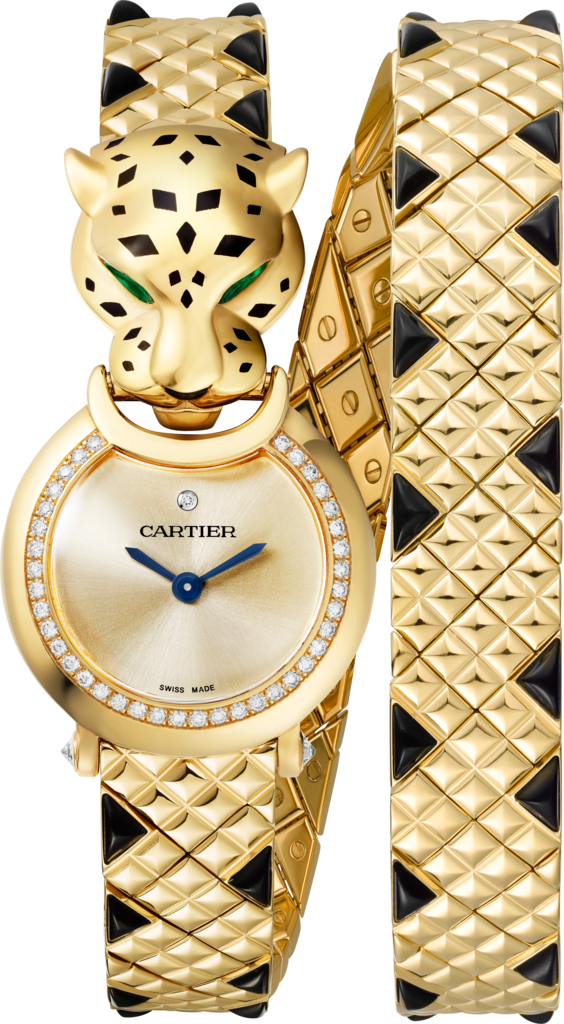 La Panthère de Cartier 腕表23.6毫米表款，18K黄金，钻石