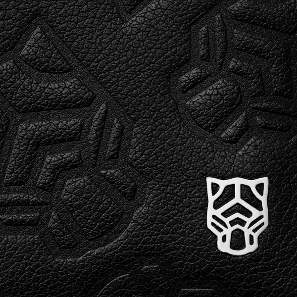 4 credit card holder, Panthère de Cartier Black embossed calfskin, palladium finish