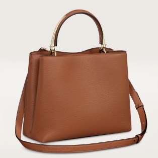 Medium model handle bag, Panthère Double de Cartier Caramel grained calfskin