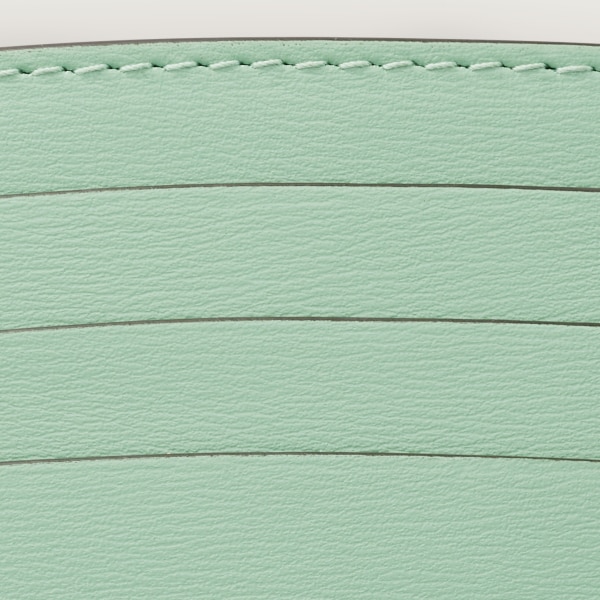 Panthère de Cartier卡地亚猎豹系列单层卡片夹 灰绿色小牛皮，镀金饰面