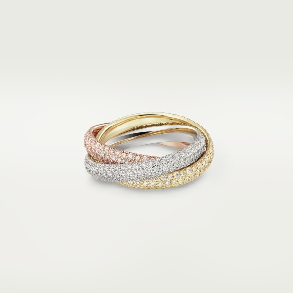 Classic Trinity ring White gold, yellow gold, rose gold, diamonds