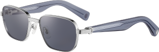 Première de Cartier Sunglasses Smooth platinum-finish metal, transparent blue acetate, blue lenses