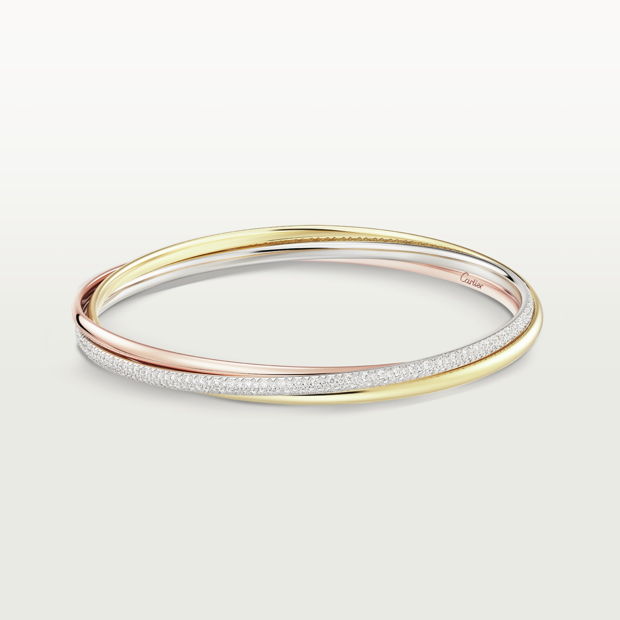 Trinity braceletWhite gold, yellow gold, rose gold, diamonds