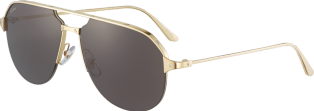 Santos de Cartier sunglasses Smooth and brushed golden-finish metal, grey lenses