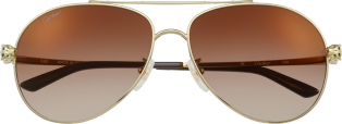 Panthère de Cartier sunglasses Smooth golden-finish metal, graduated brown lenses with golden flash