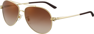 Panthère de Cartier sunglasses Smooth golden-finish metal, graduated brown lenses with golden flash