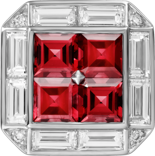 Cartier Héritage ruby shirt studs White gold, rubies, diamonds