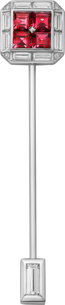Cartier Héritage ruby tie pin White gold, rubies, diamonds