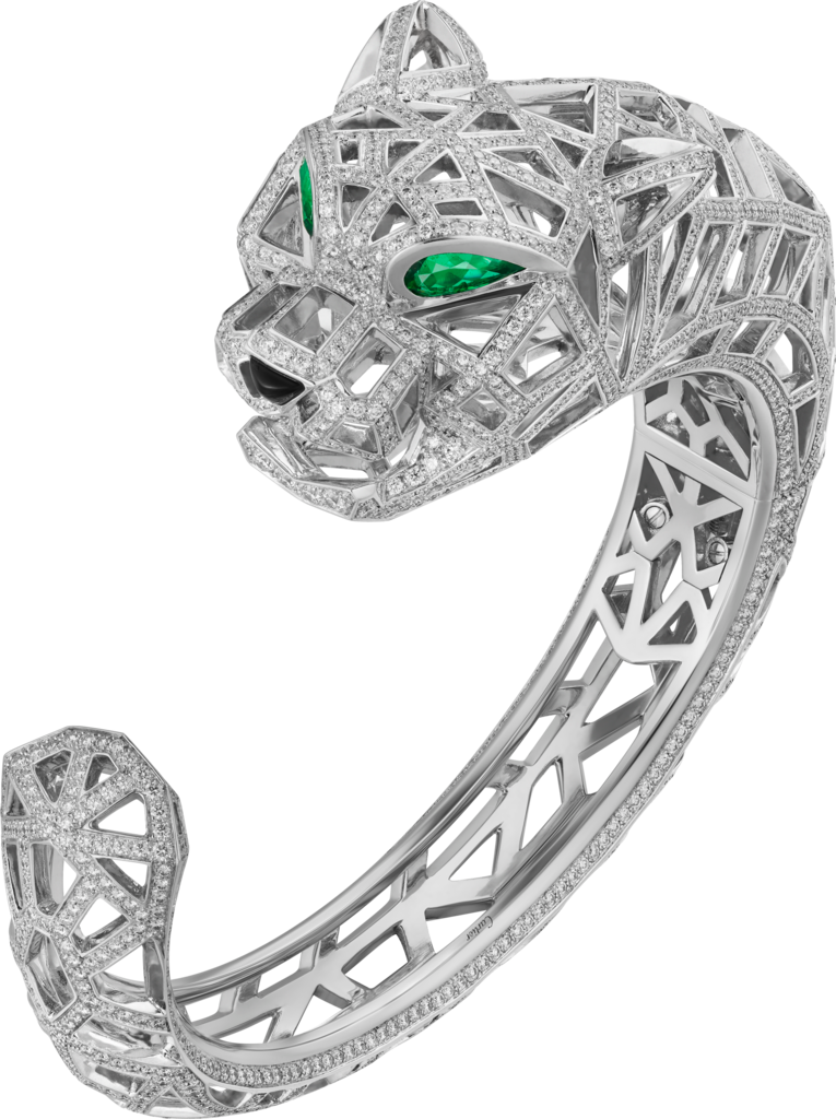 Panthère de Cartier braceletWhite gold, onyx, emeralds, diamonds