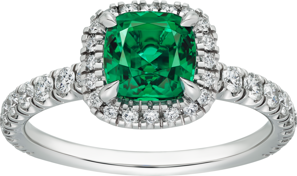 Cartier Destinée戒指，镶嵌彩色宝石铂金，祖母绿，钻石