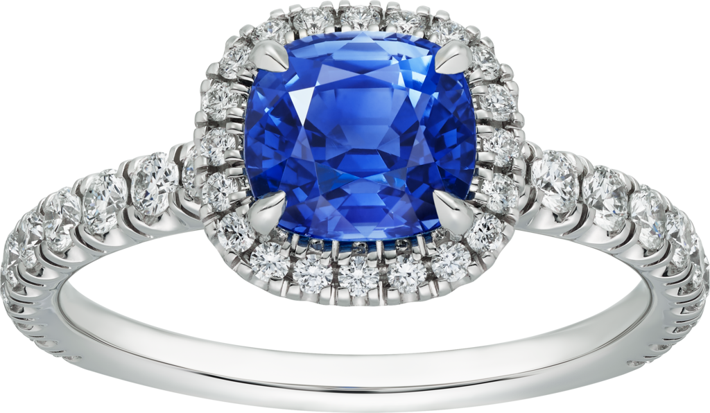 Cartier Destinée戒指，镶嵌彩色宝石铂金，蓝宝石，钻石
