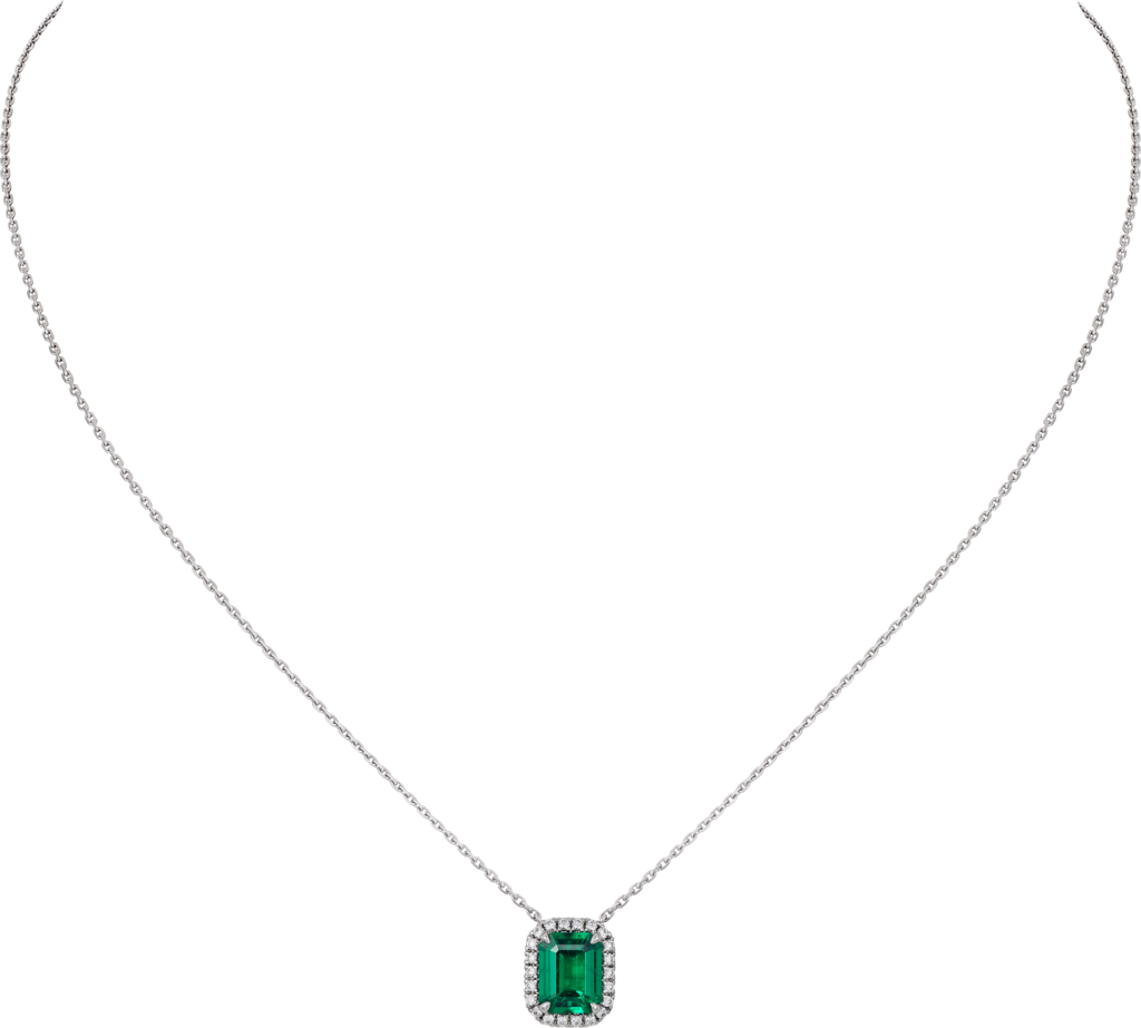Cartier Destinée项链，镶嵌彩色宝石白金，祖母绿，钻石