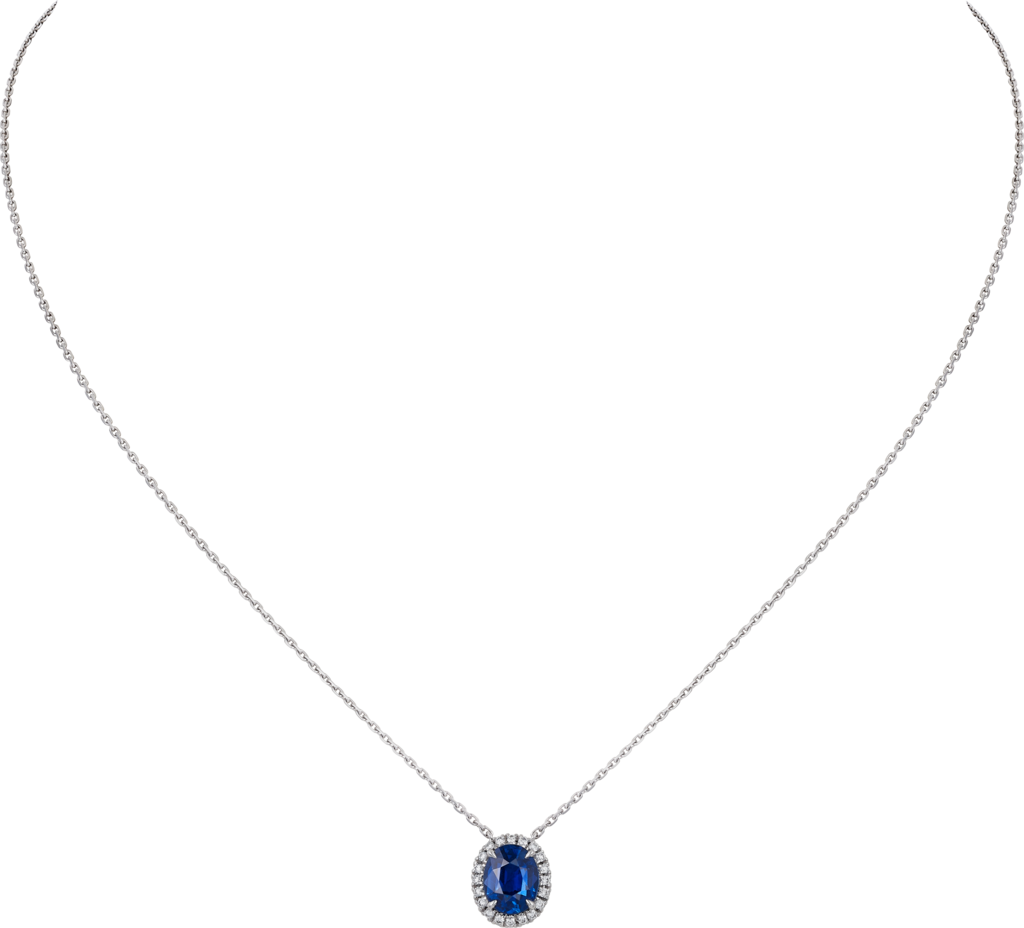 Cartier Destinée项链，镶嵌彩色宝石白金，蓝宝石，钻石。