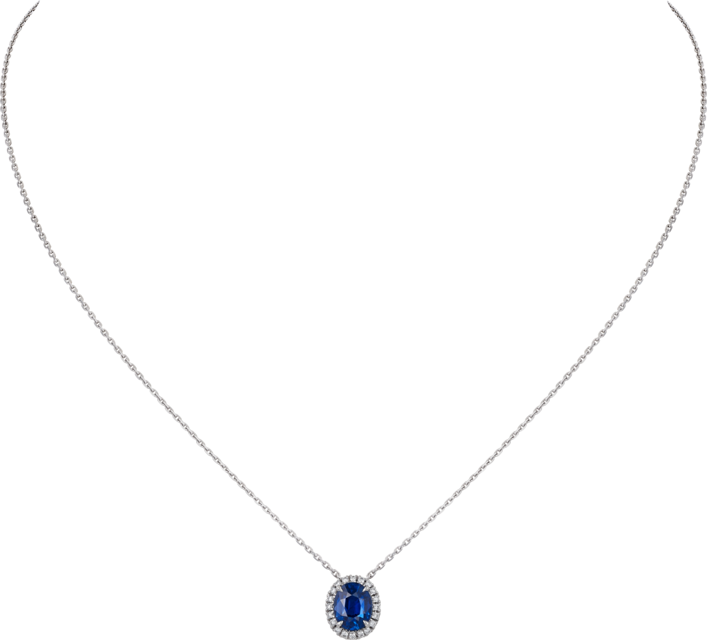 Cartier Destinée necklace with coloured stoneWhite gold, sapphire, diamonds.