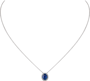 Cartier Destinée necklace with coloured stone White gold, sapphire, diamonds.